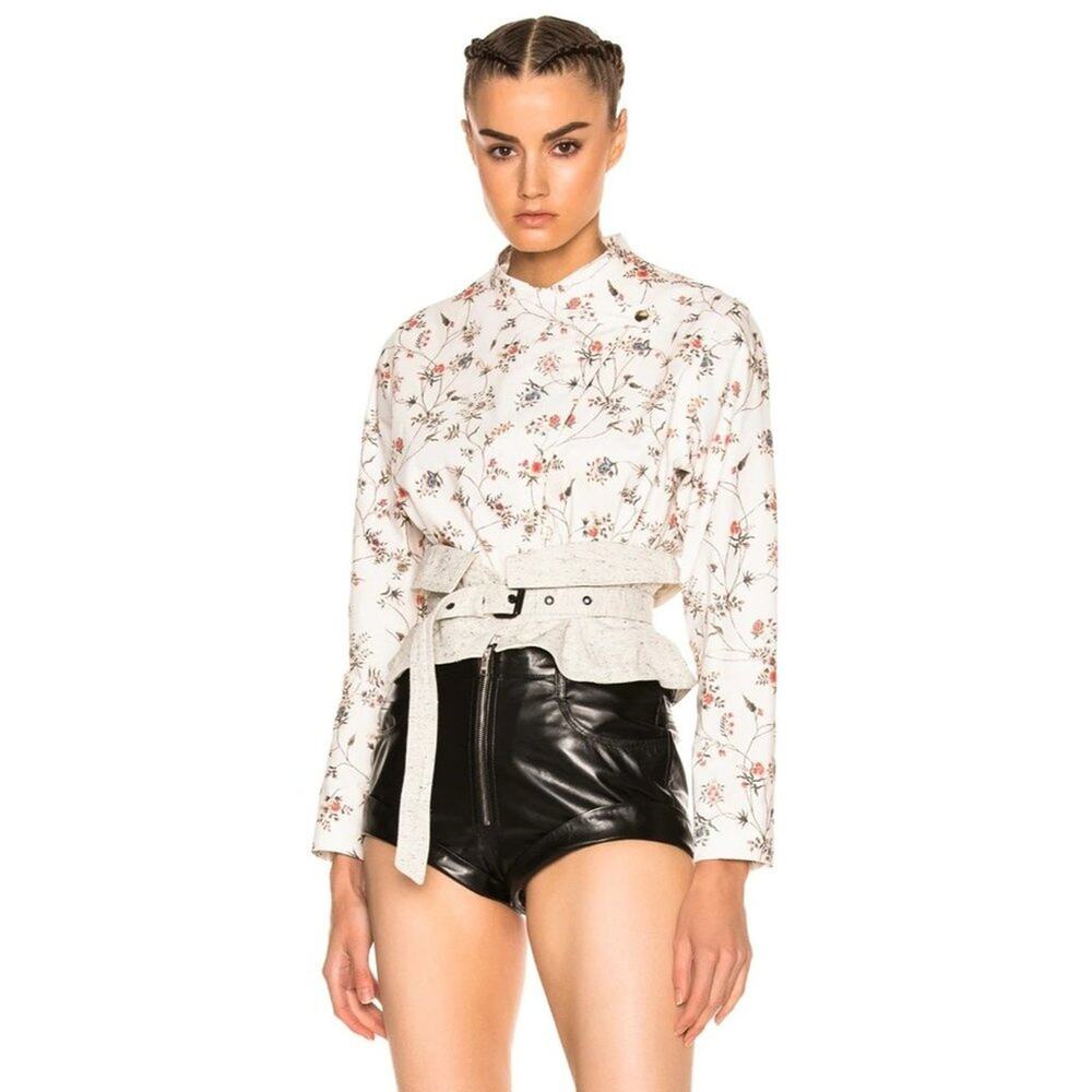 Isabel Marant Teo Floral Moto Jacket‎ Boho Chic Designer Outerwear Size 10 NWT